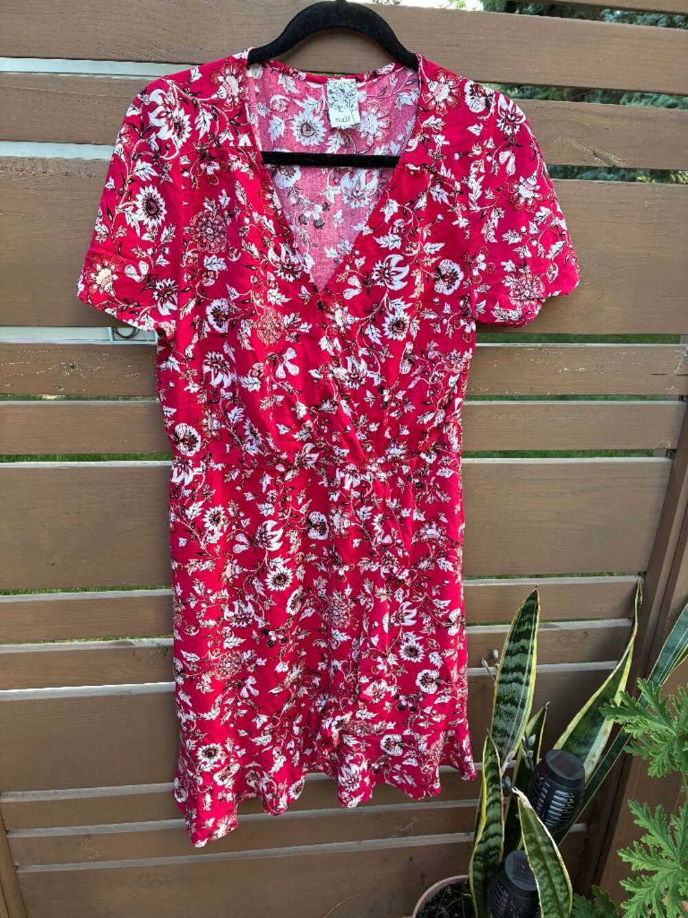 Anthropolgie Naif Red Floral Dress XL